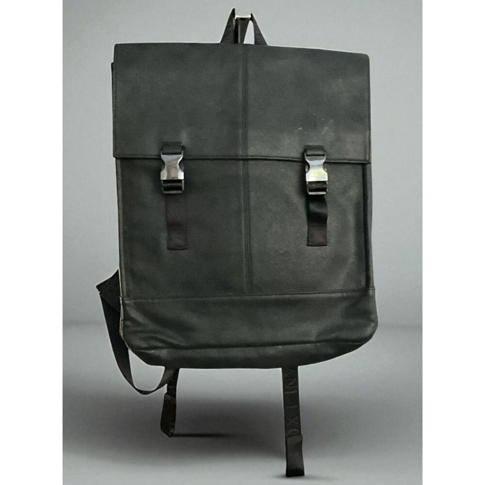 AX Armani Exchange Mens Black Backpack With Dual Straps & Buckle Closure